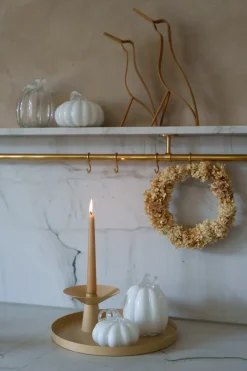 Outlet Cooee Design Decoración Pumpkin 10 cm, White Blanco