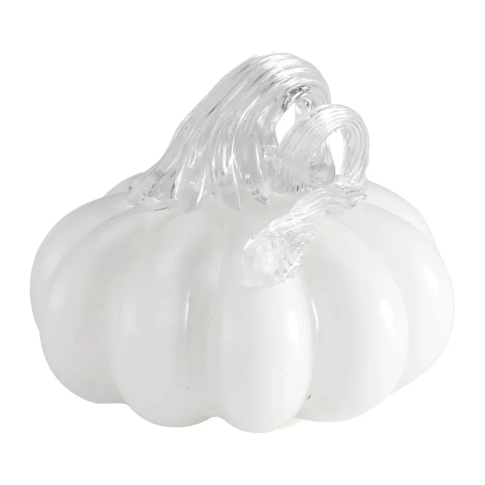 Hot Cooee Design Decoración Pumpkin 8 cm, White Blanco