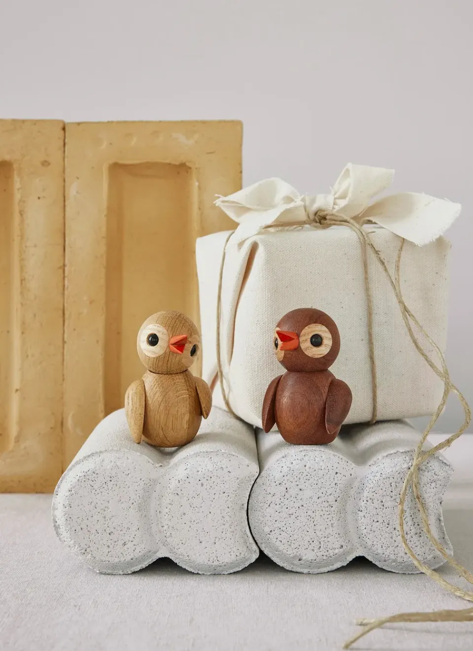 Outlet Spring Copenhagen Decoración Spring Birds 6,5 cm, Trendy, fresno tratado Marrón