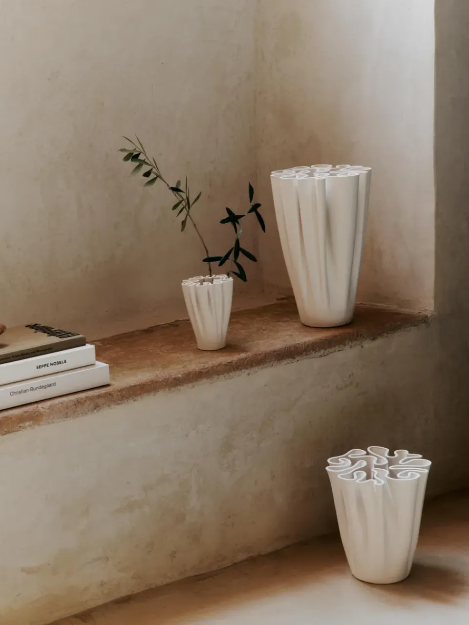 Outlet Ferm Living Dedali Jarrón 18 cm, Off-white Blanco