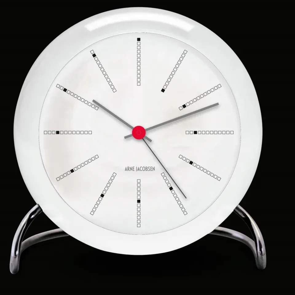 Outlet Arne Jacobsen Clocks Despertador AJ Bankers, Blanco