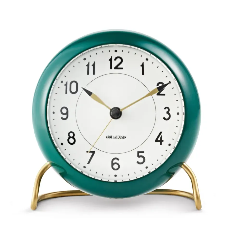 Outlet Arne Jacobsen Clocks Despertador AJ Station, verde, verde VerdeColor dorado