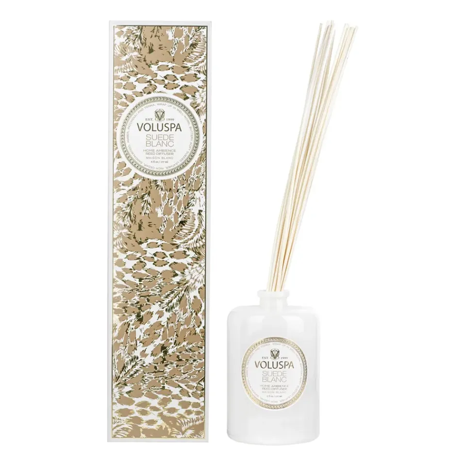 Sale Voluspa Difusor con varillas Maison Blanc 177 ml, Suede Blanc Color doradoBlanco