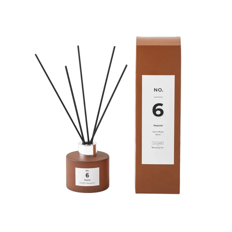 Online Illume x Bloomingville Difusor con varillas NO. 6 Sequoia, 100 ml Marrón