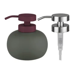 Discount Mette Ditmer Dispensador de jabón Lotus play bajo, incl. 2 cabezales, Dark olive Verde