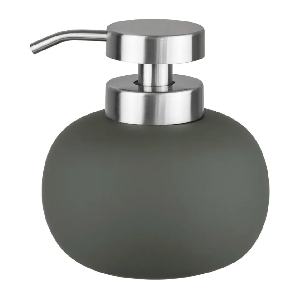 Discount Mette Ditmer Dispensador de jabón Lotus play bajo, incl. 2 cabezales, Dark olive Verde