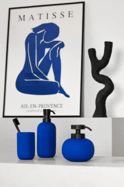 Best Mette Ditmer Dispensador de jabón Lotus alto, Cobalt Azul