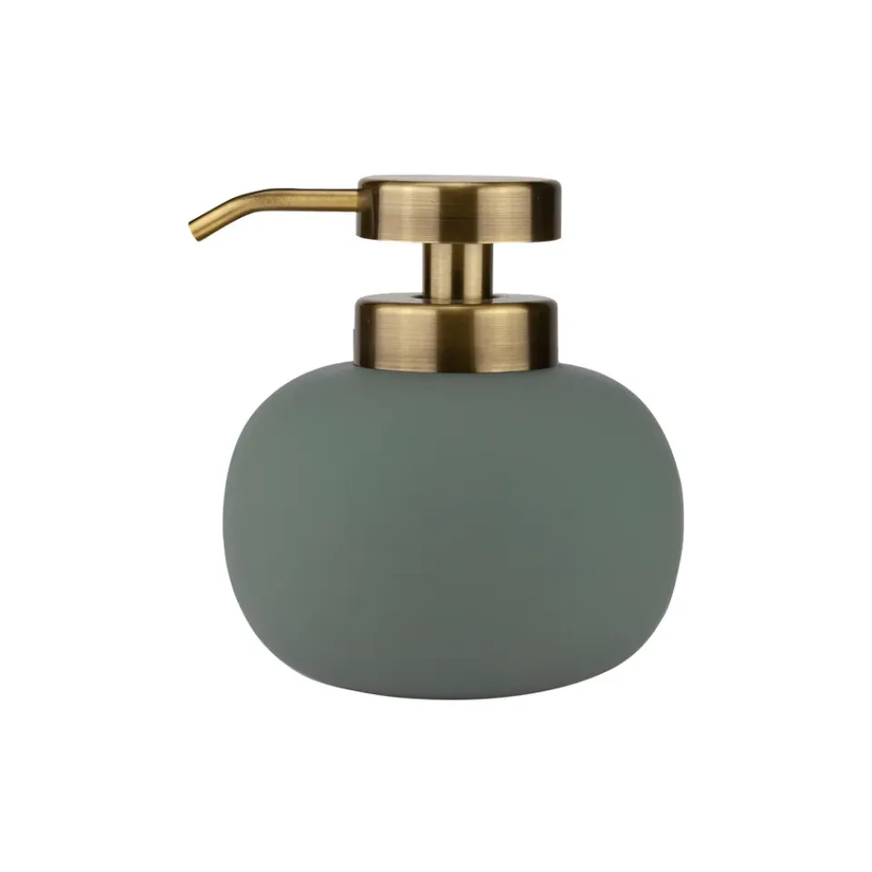 Outlet Mette Ditmer Dispensador de jabón Lotus bajo, frost green VerdeColor dorado