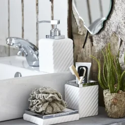 Discount Lene Bjerre Dispensador de jabón Portia, blanco-plata PlateadoBlanco