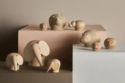 Best Woud Elefante de madera Nunu, Mini Beige