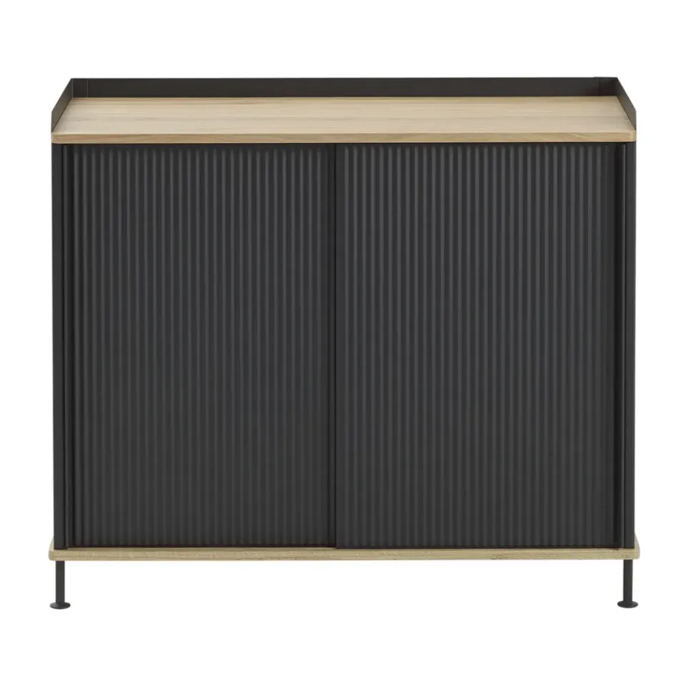 Clearance Muuto Enfold Sideboard 100x45x85 cm, Laquered oak-anthracite black Negro