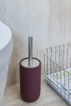 Clearance Mette Ditmer Escobilla de baño Lotus play, incl. 2 cabezales de cepillo, Wine Rojo
