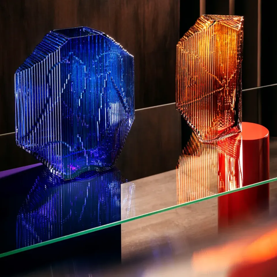 Online Iittala Escultura de vidrio Kartta 33,5 cm, ultramarino Azul