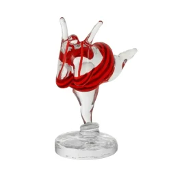Kosta Boda Escultura de vidrio KE Badlycka, Rojo