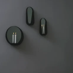 New Gejst Espejo / Candelabro ovalado Glim 12x28 cm, Negro