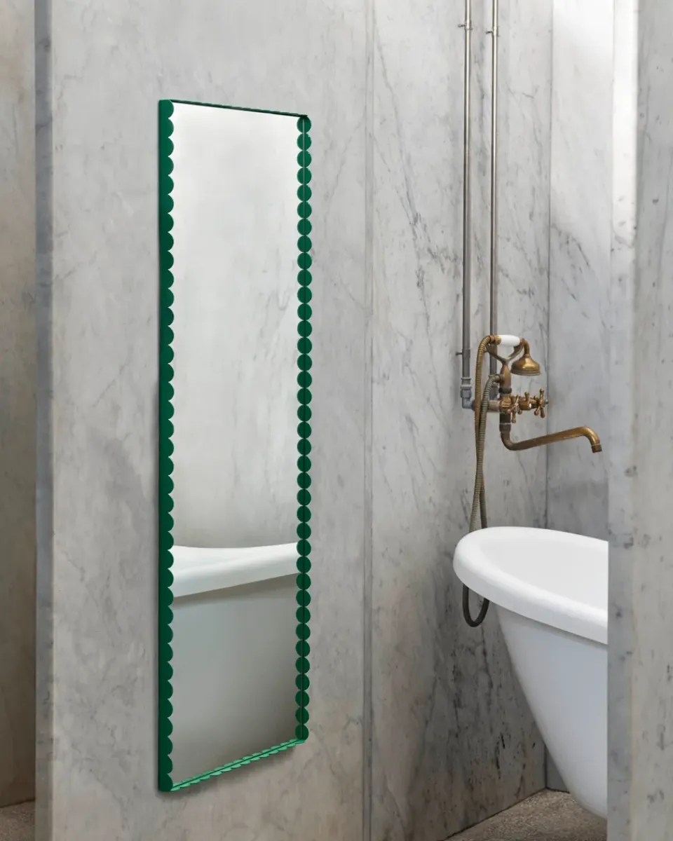 Outlet HAY Espejo Arcs Mirror Rectangle M 50x133,5 cm, Green Verde