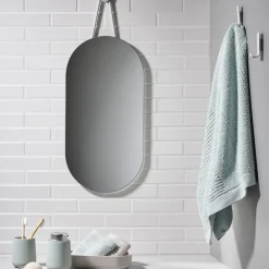 Online Zone Denmark Espejo A-Wall Mirror, Soft grey, large Gris