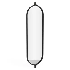 Online Swedese Espejo Comma rectangular 135 cm, fresno teñido de Negro