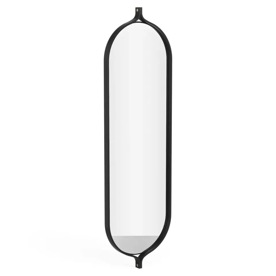 Online Swedese Espejo Comma rectangular 135 cm, fresno teñido de Negro