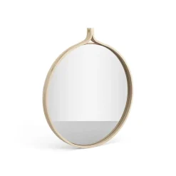 Swedese Espejo Comma redondo Ø52 cm, Fresno lacado Beige