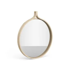 Best Swedese Espejo Comma redondo Ø40 cm, Fresno lacado Beige