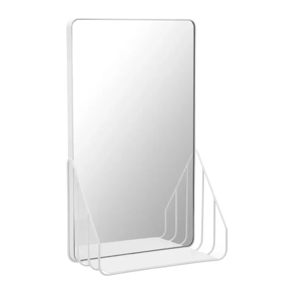 Hot Scandi Living Espejo con estante Nod 30x50 cm, White Blanco