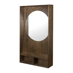 Clearance Mette Ditmer Espejo con estante Show-me large, Dark oiled Marrón