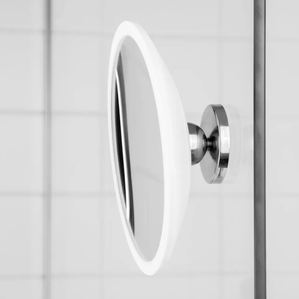 Clearance Bosign Espejo de maquillaje AirMirror x10 desmontable con ventosa, Ø16,5 cm Blanco
