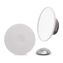 Outlet Bosign Espejo de maquillaje AirMirror x10 desmontable con ventosa, Ø11,2 cm Blanco