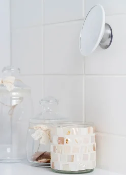 Outlet Bosign Espejo de maquillaje AirMirror x10 desmontable con ventosa, Ø11,2 cm Blanco