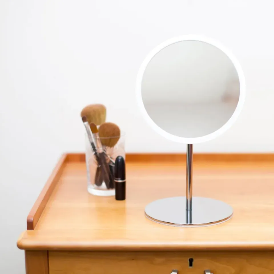 Discount Bosign Espejo de mesa AirMirror x10 desmontable magnético, Ø16,5 cm Blanco
