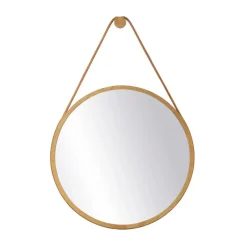 Sale FDB Møbler Espejo de pared I3 Mossø, Oak nature lacquered Ø60 cm Marrón