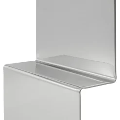 Clearance Muuto Espejo de pared Pleat, Acero pulido, 227×57 cm Gris