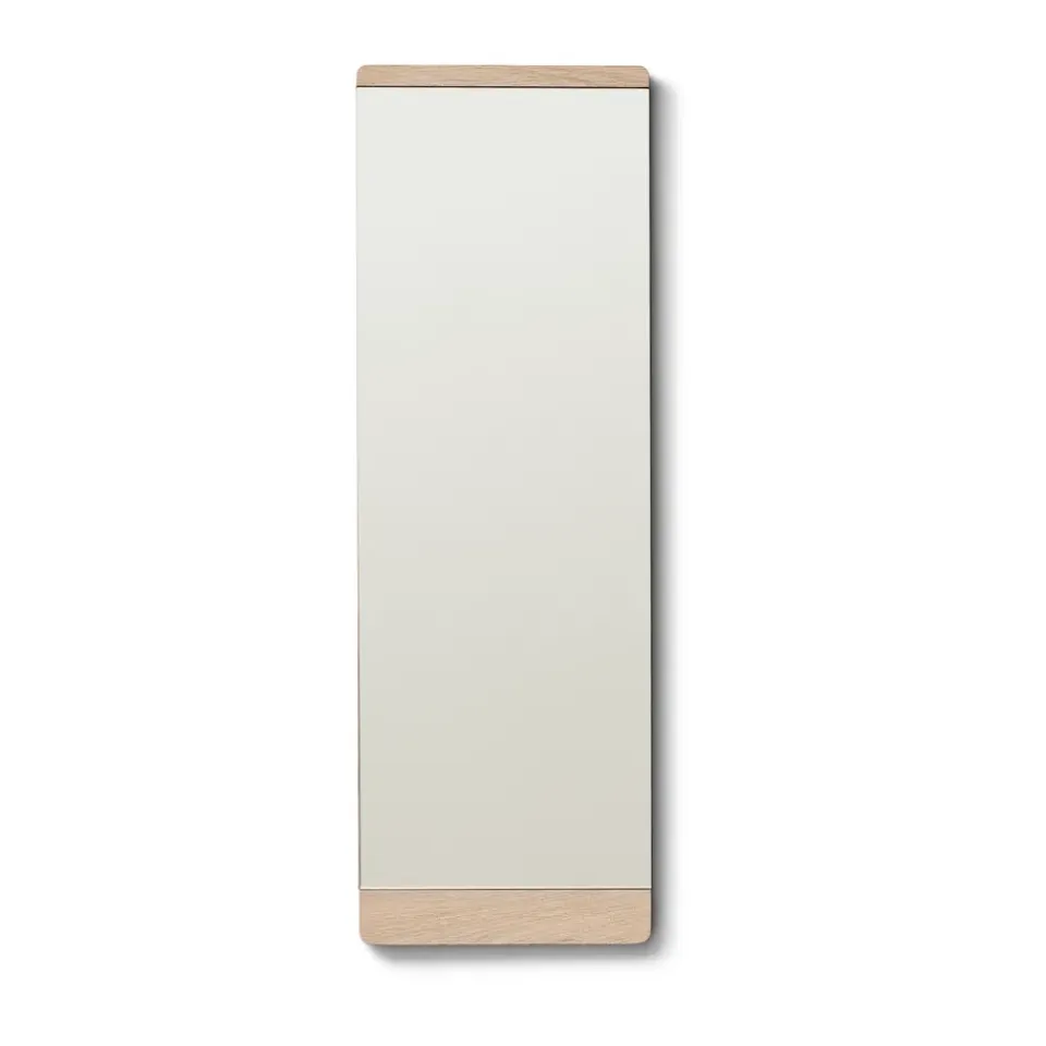 Best Form & Refine Espejo de pared Rim 35x110 cm, Roble blanco Beige