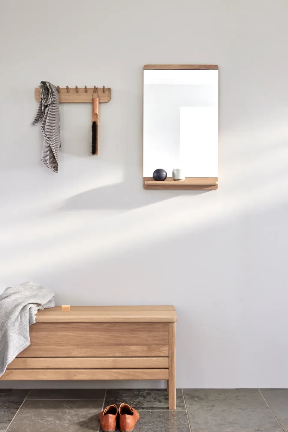 Online Form & Refine Espejo de pared Rim 40x68 cm, Roble blanco Beige