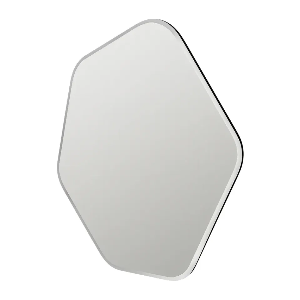 Broste Copenhagen Espejo de pared Ruby 60x50 cm, Clear-black TransparenteNegro
