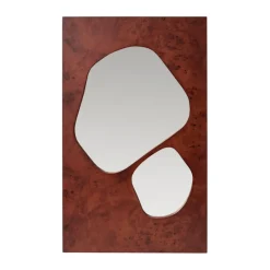 Discount Ferm Living Espejo Folia, Dark stained burl, 82 cm Marrón