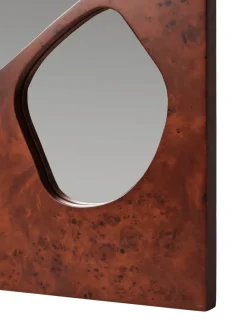 Discount Ferm Living Espejo Folia, Dark stained burl, 82 cm Marrón