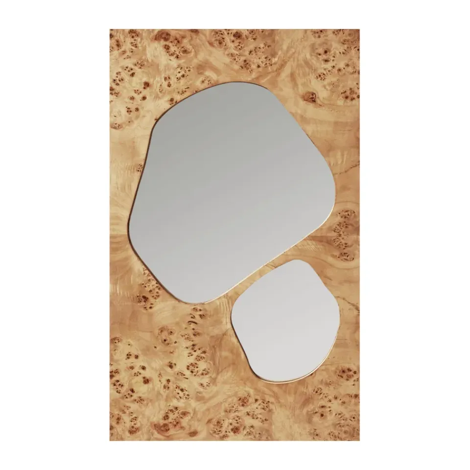 Online Ferm Living Espejo Folia, Natural burl, 82 cm Beige