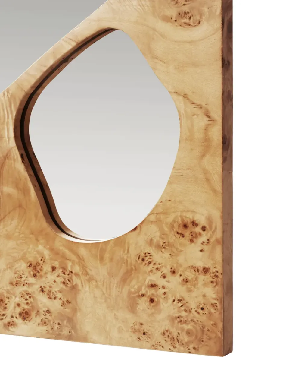 Online Ferm Living Espejo Folia, Natural burl, 82 cm Beige