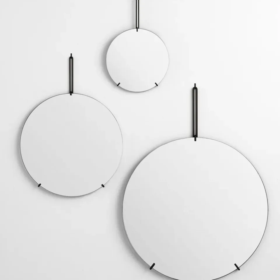 Clearance MOEBE Espejo Wall mirror Ø 30 cm, Negro