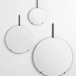 MOEBE Espejo wall mirror Ø 70 cm, Negro