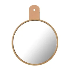 FDB Møbler Espejo para listón de ganchos Q5 Allé, Oak nature lacquered Marrón