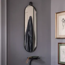 Outlet Ferm Living Espejo Poise ovalado, Negro