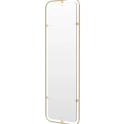 Audo Copenhagen Espejo rectangular Nimbus, Polished brass Color dorado
