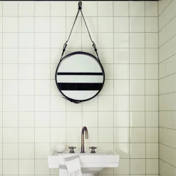 Outlet GUBI Espejo redondo Adnet Circulaire S, negro PlateadoNegro