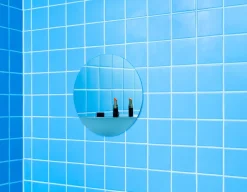 Online Normann Copenhagen Espejo redondo Horizon, Acero inoxidable Plateado