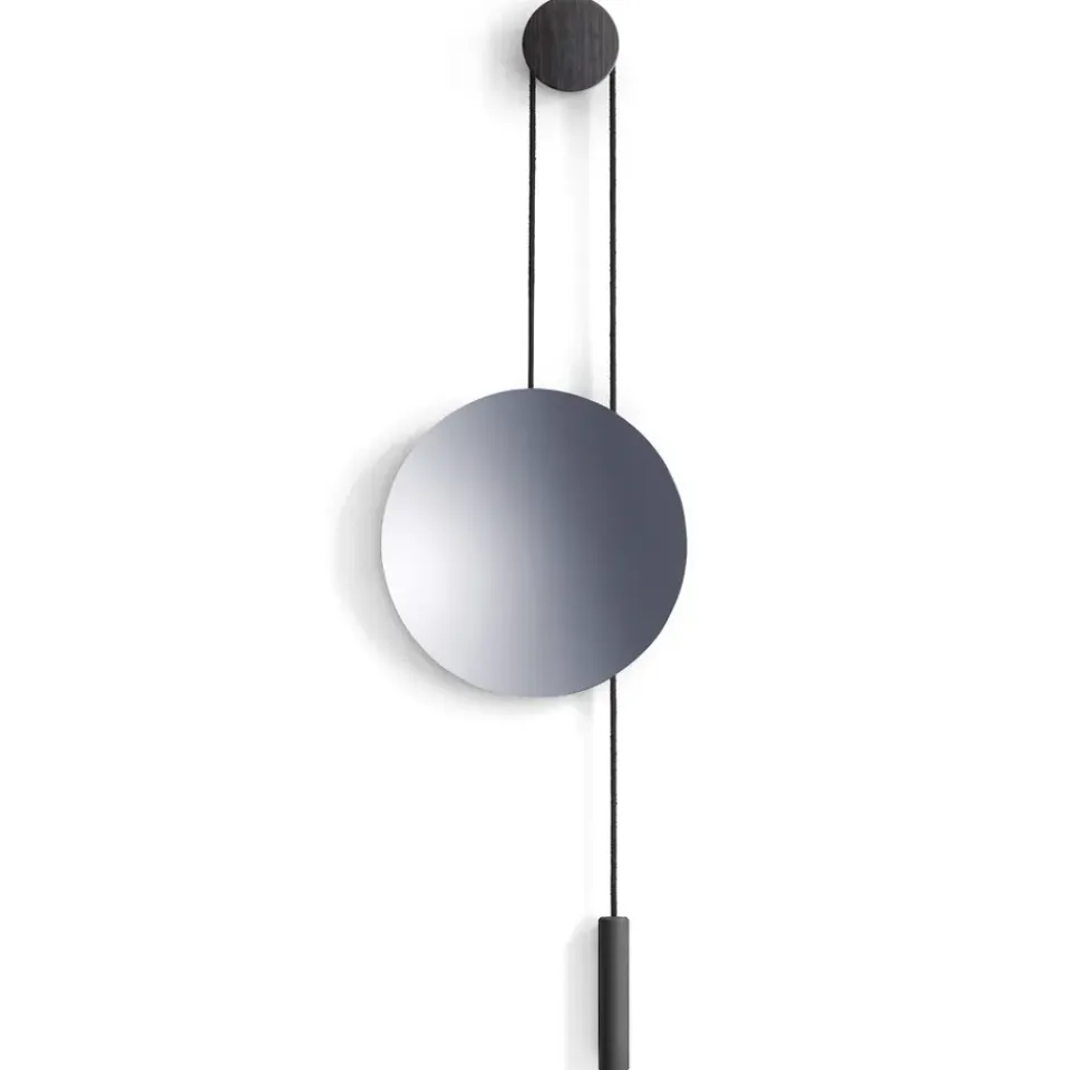 Hot New Works Espejo Rise and Shine, Burned oak-steel weight Marrón