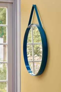 Clearance HAY Espejo Strap Mirror Ø70 cm, Blue Azul