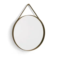 HAY Espejo Strap Mirror Ø70 cm, Light brown Marrón